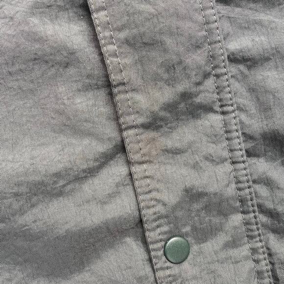 Vintage Nike Swoosh Split Hooded Long Puffer Jacket Parka Coat Green Navy L 90s - Picture 9 of 15